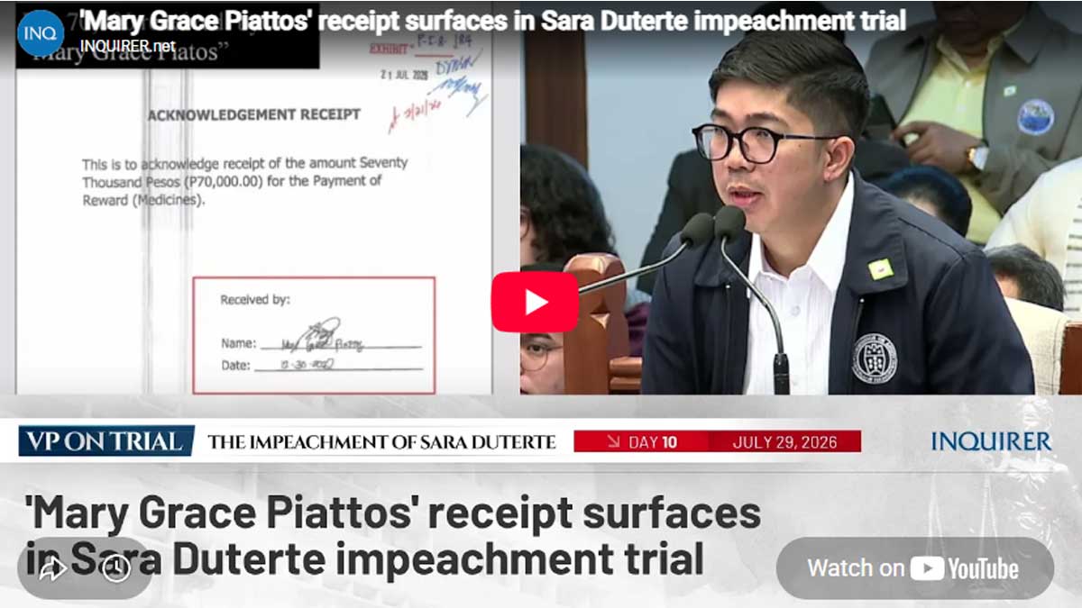 ICYMI: ‘Mary Grace Piattos’ receipt surfaces in Sara Duterte impeachment trial